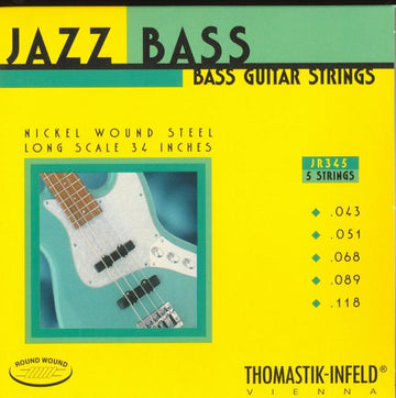 Thomastik Jazz Electric Bass String Set Round Wound for 5 string .043 - .118. - T-JR345
