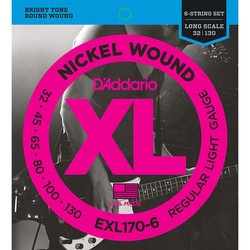 Electric Bass Strings -  D'Addario Long 6 String Bass Set - EXL-170-6