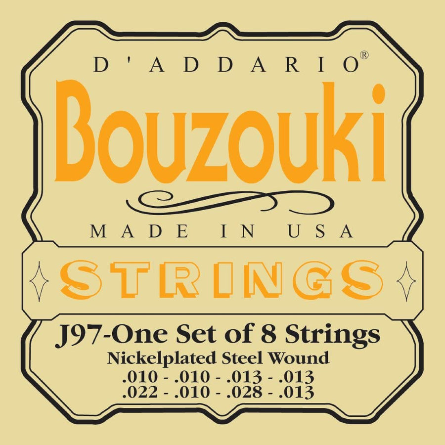 Bouzouki String Set D'Addario - Nicelplated Steel Wound - J-97