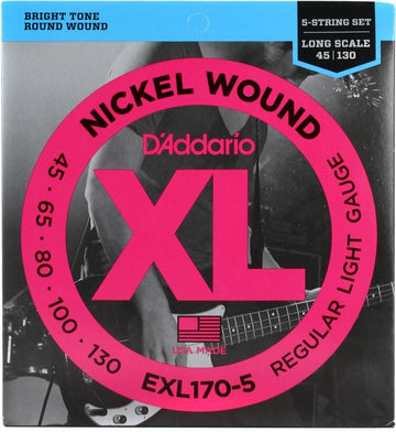 Electric Bass Strings - D'Addario 5 String Set - EXL-170-5