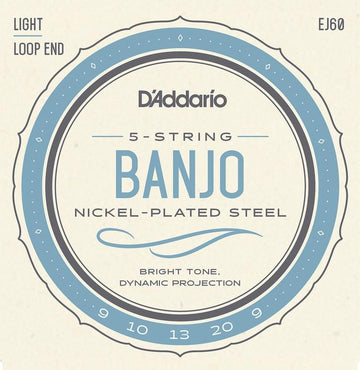 Banjo String Set - D'Addario Nickel Wound Banjo Strings - J-60