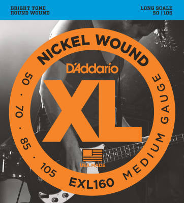 Electric Bass String Set - Regular Gauge Long Scale Bass String Set - EXL-160